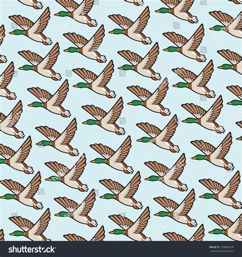 Background Pattern Mallard Duck Flying Stock Vector (Royalty Free) 739864558 | Shutterstock