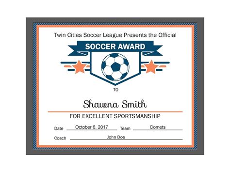 Sports Award Certificate Template