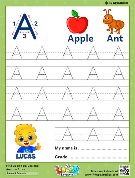 Capital Letter A Tracing Worksheet | Trace Uppercase Letter A