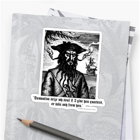 "Pirate Blackbeard - Quote" Sticker by jeastphoto | Redbubble