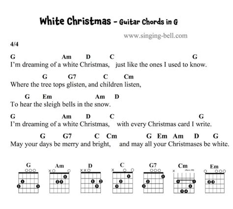 White Christmas | Piano Guitar Chords Sheet Music PDF