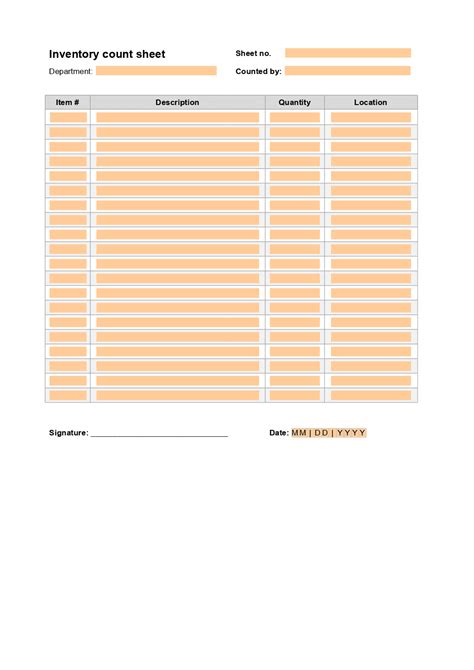 Inventory sheet template | ONLYOFFICE