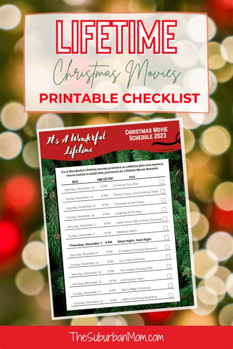 Lifetime Christmas Movie 2023 Schedule Checklist – Free Printable