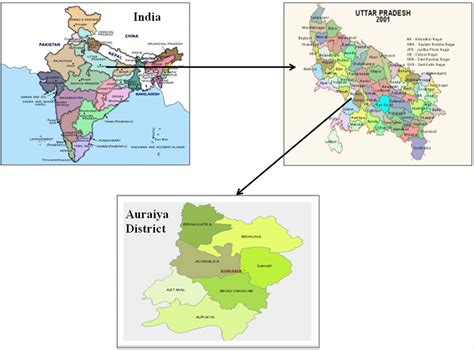 Figure 1. Map showing location of Auraiya district in the state of Uttar Pradesh of India (Map ...