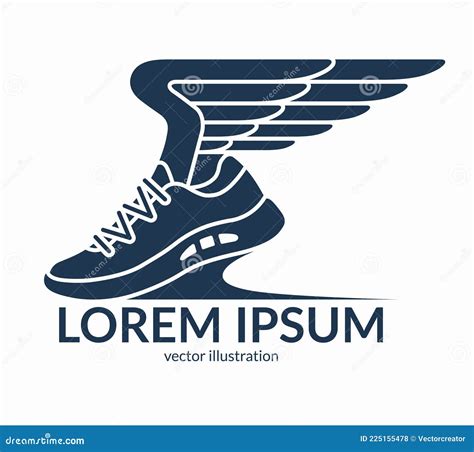 Running Shoe Symbol, Icon, Logo. Sneaker with Wings. Vector ...