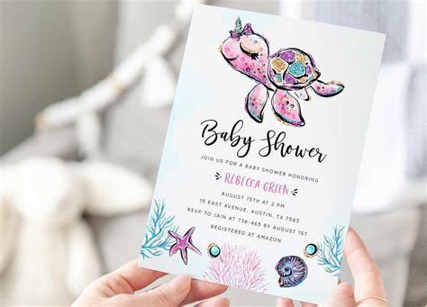 Under the Sea Baby Shower Invitation Girl Under the Sea Baby | Etsy