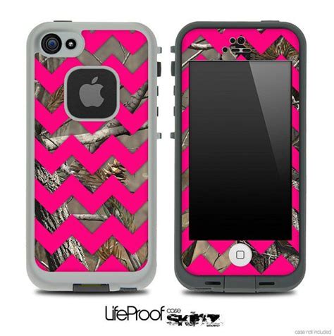 Camo & Pink Chevron Print Skin for the iPhone 4/4s or 5 LifeProof Case ...