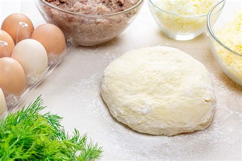 Ingredients on the kitchen table for making khachapuri - Creative Commons Bilder