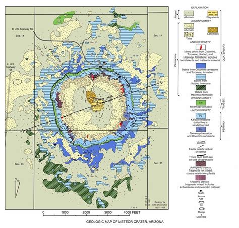 Geological Map of Barringer Crater, Arizona #ScienzeGeologichePage ...