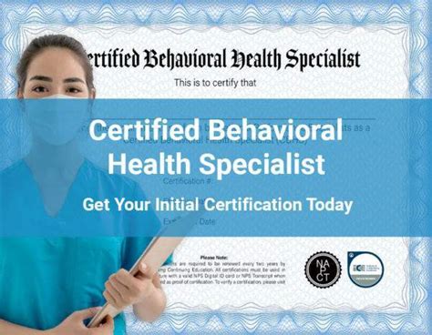 Certified Behavioral Health Specialist Initial Certification (CBHS) — National Performance ...