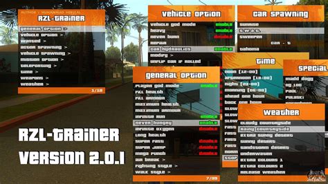 R'-TRAINER V2.0.1 - menu cheat for GTA San Andreas