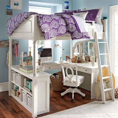 Best Loft Beds With Desk Designs | White loft bed, Ikea bunk bed, Loft bed desk