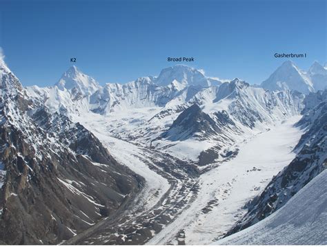 View of K2, Broad Peak & Gasherbrum Peak, Karakorum Range | Beautiful places on earth, Beautiful ...