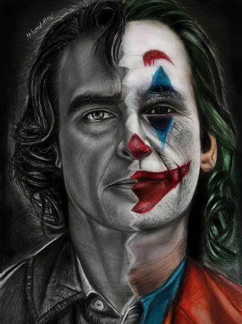 4K Free download | Joker by Mohamed Ahmed. Half face drawing, Face art drawing, Joker art HD ...