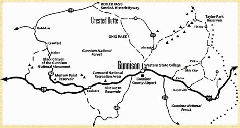 Map of the roads in Gunnison, Colorado - Real Estate in Gunnison ...