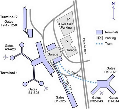 Las Vegas airport terminal map - McCarran airport terminal map (United ...