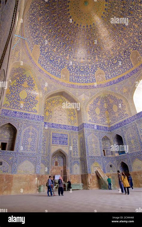 Vast interior of Shah Mosque also known as Imam Mosque and Jaame ...