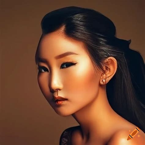 Portrait of a beautiful mongolian woman on Craiyon