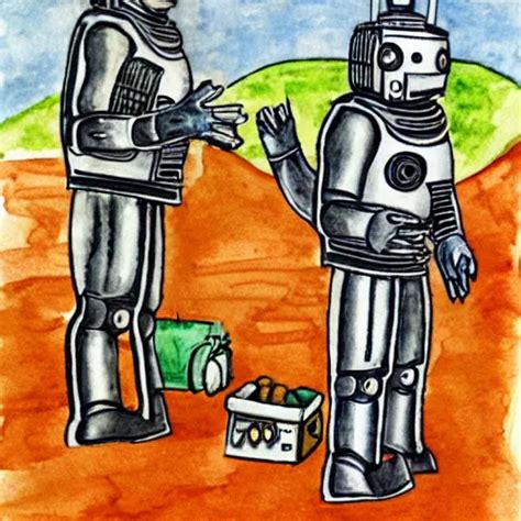 the cybermen are having a picnic with a dalek in a | Stable Diffusion | OpenArt