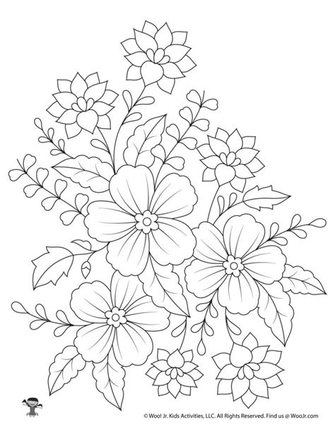 Easy Adult Coloring Pages Flowers Coloring Pages