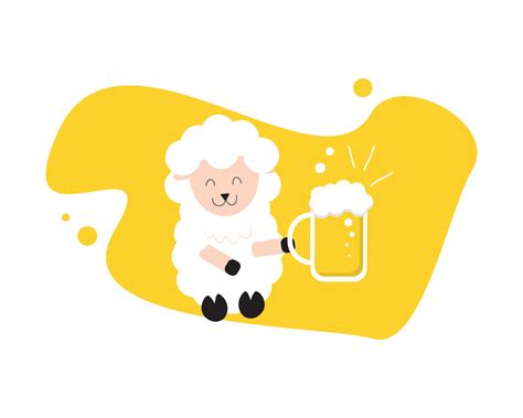 cute sheep drinking beer clipart for digital printing or shirt 8490234 ...