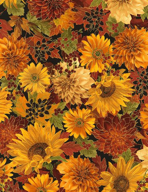 Fall Harvest Gold Leaf Cotton Quilt Fabric - Kaleidoscope Quilting