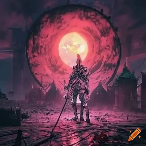 Pink artwork of solaire from dark souls