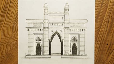 How to draw Gateway of India step by step - YouTube