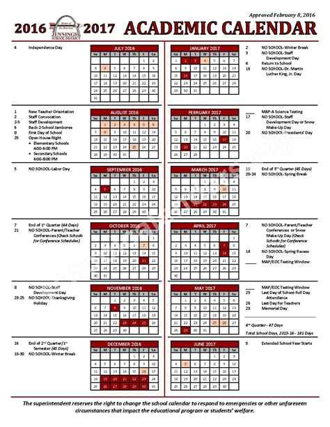 2016 - 2017 Academic Calendar | Special School District of St. Louis ...