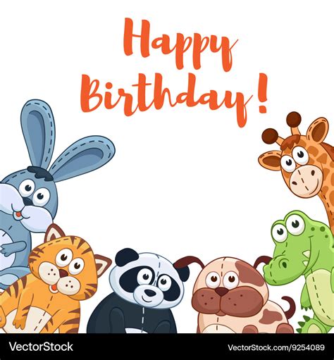 Cartoon birthday card Royalty Free Vector Image