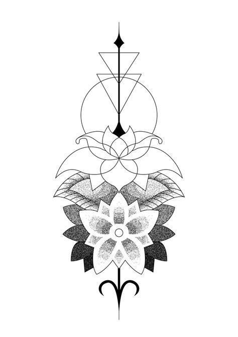 GEOMETRIC FLOWERS TATTOO DESIGN I by oscarrabatink on DeviantArt