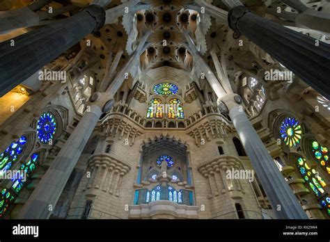 Sagrada Familia Cathedral interior Stock Photo - Alamy