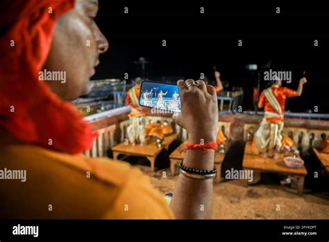 Ganga Aarti in Varanasi Stock Photo - Alamy