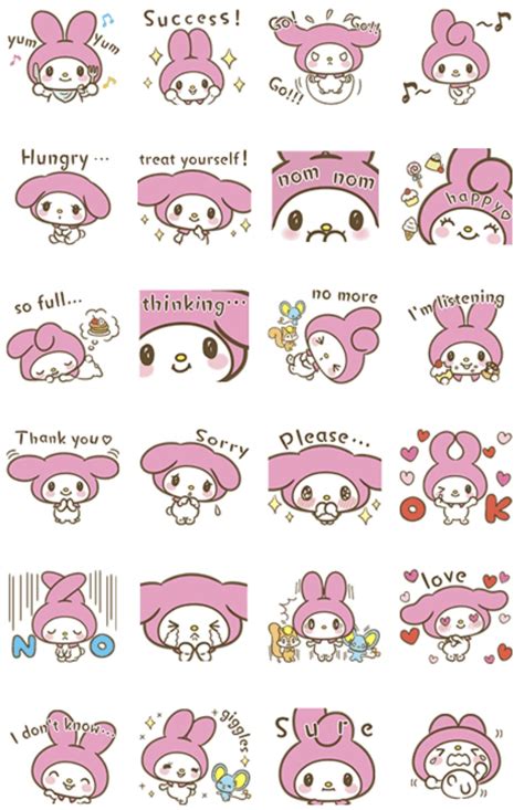 My Melody Cute As Can Be Stickers | My melody wallpaper, Line sticker, Cute stickers