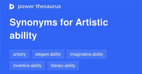 Artistic Ability synonyms - 62 Words and Phrases for Artistic Ability