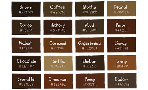 brown color palette names - Arlena Weis