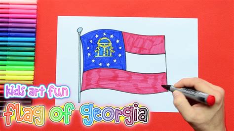 Flag Drawing, Georgia Flag, Art For Kids, Drawings, Fun, Color, Art For Toddlers, Art Kids, Colour