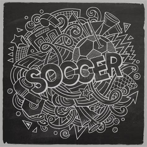 Cartoon cute doodles hand drawn Soccer illustration