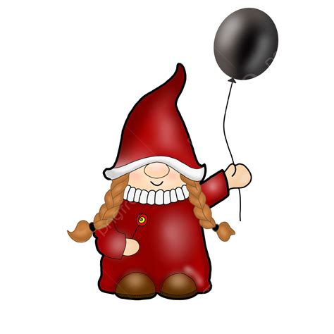 Christmas Gnome Holding Balloon, Clip Art, Illustration, Gnome PNG Transparent Clipart Image and ...