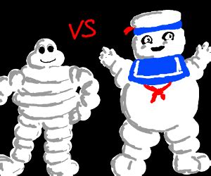 Michelin Man vs Stay Puft Marshmallow Man - Drawception