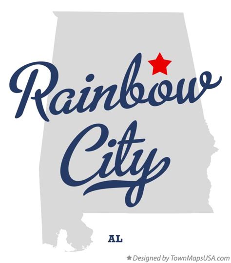 Map of Rainbow City, AL, Alabama