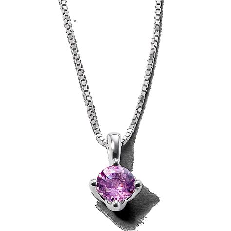 5mm Pink Sapphire Solitaire Pendant (18 in) | Shane Co.