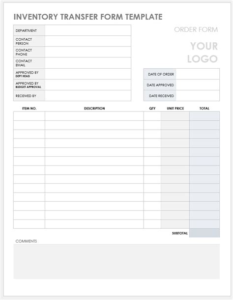 Download Free Inventory Form Templates | Smartsheet