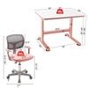 Costway Height Adjustable Kids Desk & Chair Set Study Desk Chair W/sit ...
