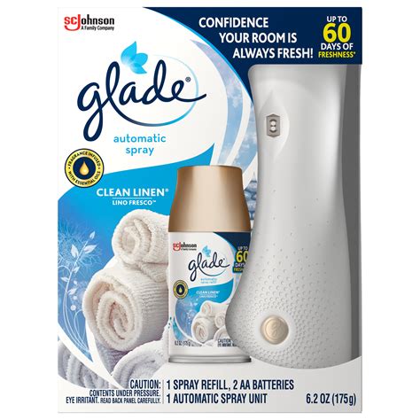 Glade Automatic Spray 1 Holder + 1 CT Refill Starter Kit, Clean Linen ...