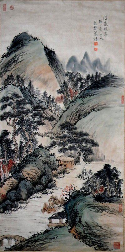 现代中国著名国画大师萧愻彩墨山水画《浮岚暖翠图》__龙门藏珍阁_古玩主页_雅昌艺术网