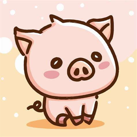 Cute Pig illustration Pig kawaii chibi vector drawing style Pig cartoon 17048052 Vector Art at ...