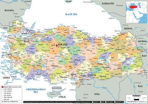 Large size Political Map of Turkey - Worldometer