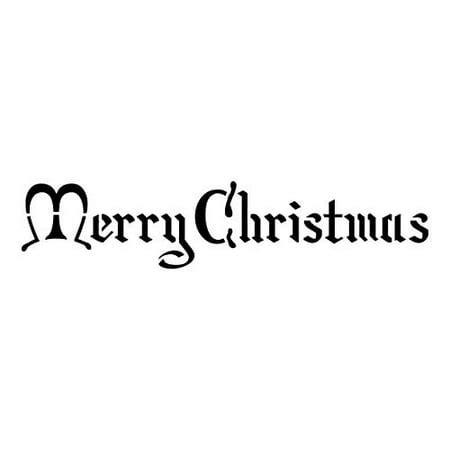 Merry Christmas Stencil by StudioR12 | Noble Holiday Word Art - Mini 9 x 3-inch Reusable Mylar ...