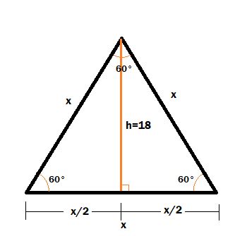 Find the perimeter of an equilateral triangle whose altitude is 18 ...